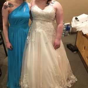 Chic One Shoulder Blue Dress